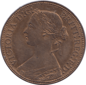 1860 FARTHING ( BU ) ROUND BEAD - Farthing - Cambridgeshire Coins