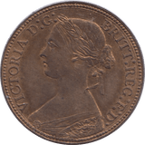 1860 FARTHING ( BU ) ROUND BEAD - Farthing - Cambridgeshire Coins