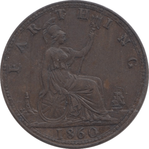 1860 FARTHING ( EF ) 1 - Farthing - Cambridgeshire Coins