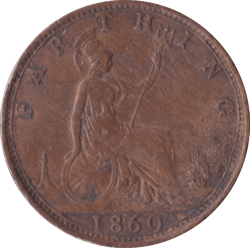 1860 FARTHING ( EF ) A - Farthing - Cambridgeshire Coins