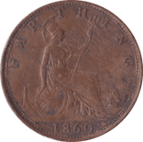 1860 FARTHING ( EF ) A - Farthing - Cambridgeshire Coins