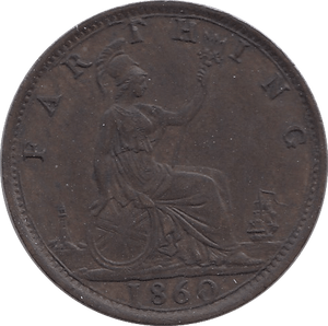 1860 FARTHING ( EF ) C - Farthing - Cambridgeshire Coins