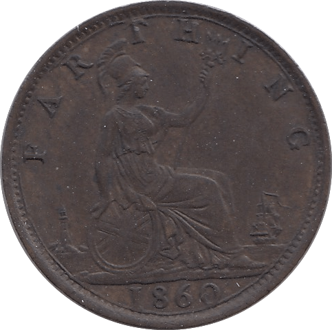 1860 FARTHING ( EF ) C - Farthing - Cambridgeshire Coins