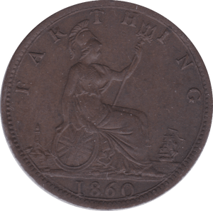 1860 FARTHING ( EF ) D - Farthing - Cambridgeshire Coins