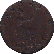 1860 FARTHING ( EF ) - Farthing - Cambridgeshire Coins