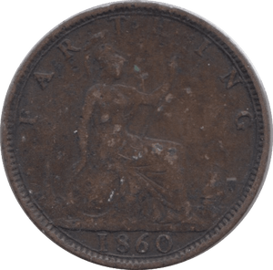 1860 FARTHING ( FINE ) - Farthing - Cambridgeshire Coins