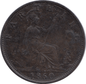 1860 FARTHING ( GVF ) - Farthing - Cambridgeshire Coins