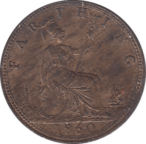 1860 FARTHING ( UNC ) - Farthing - Cambridgeshire Coins