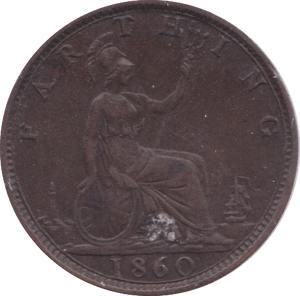 1860 FARTHING ( VF ) C - Farthing - Cambridgeshire Coins