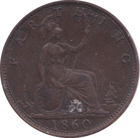 1860 FARTHING ( VF ) C - Farthing - Cambridgeshire Coins