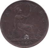 1860 FARTHING ( VF ) C - Farthing - Cambridgeshire Coins