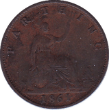 1861 FARTHING (F) - Farthing - Cambridgeshire Coins