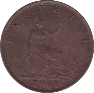 1861 FARTHING ( UNC ) B - Farthing - Cambridgeshire Coins