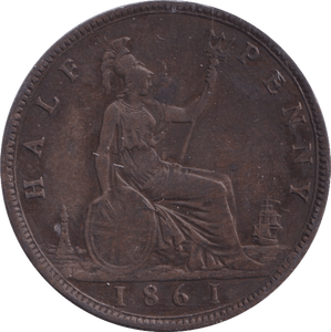 1861 HALFPENNY ( VF ) - Halfpenny - Cambridgeshire Coins