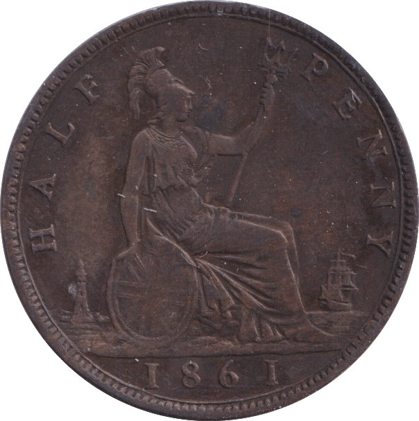 1861 HALFPENNY ( VF ) - Halfpenny - Cambridgeshire Coins