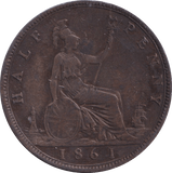 1861 HALFPENNY ( VF ) - Halfpenny - Cambridgeshire Coins