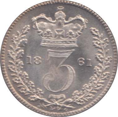 1861 MAUNDY THREEPENCE ( BU ) - Maundy Coins - Cambridgeshire Coins