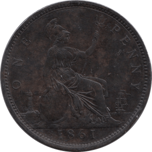 1861 PENNY ( EF ) BEADED - Penny - Cambridgeshire Coins