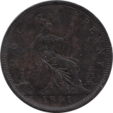 1861 PENNY ( EF ) BEADED - Penny - Cambridgeshire Coins