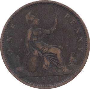 1861 PENNY ( VF ) 2 - Penny - Cambridgeshire Coins