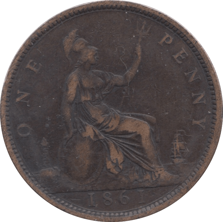 1861 PENNY ( VF ) 2 - Penny - Cambridgeshire Coins