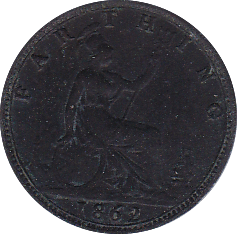 1862 FARTHING ( EF ) B - Farthing - Cambridgeshire Coins