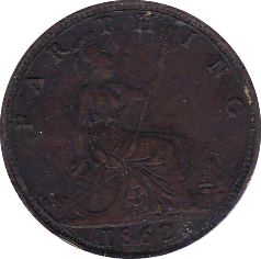 1862 FARTHING ( GVF ) - Farthing - Cambridgeshire Coins