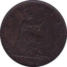 1862 FARTHING ( UNC ) - Farthing - Cambridgeshire Coins