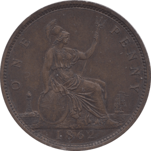 1862 PENNY ( AUNC ) - Penny - Cambridgeshire Coins