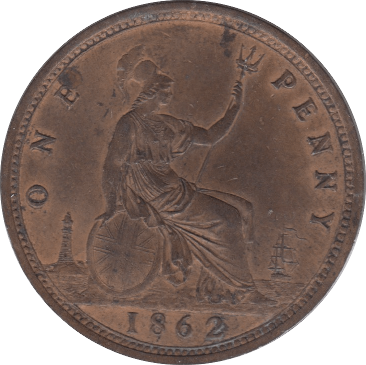 1862 PENNY ( EF ) 6 - Penny - Cambridgeshire Coins