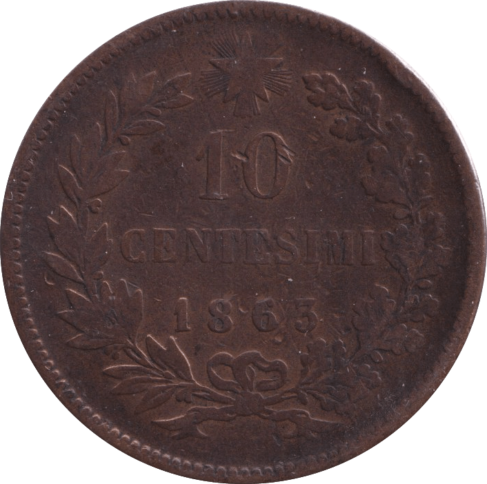 1863 10 CENTESIMI ITALY - WORLD COINS - Cambridgeshire Coins