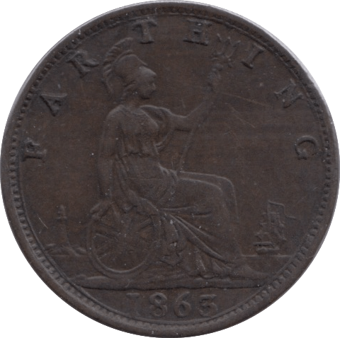 1863 FARTHING ( EF ) - Farthing - Cambridgeshire Coins