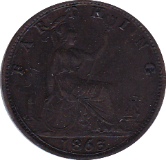 1863 FARTHING ( EF ) - Farthing - Cambridgeshire Coins