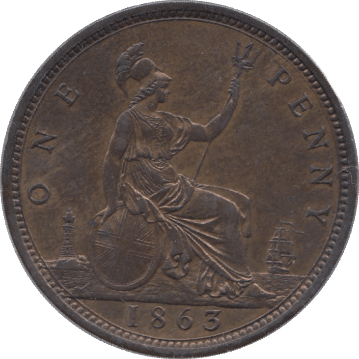 1863 PENNY ( AUNC ) - Penny - Cambridgeshire Coins