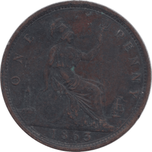 1863 PENNY ( GVF ) 1 - Penny - Cambridgeshire Coins