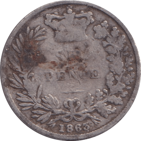 1863 SIXPENCE ( FAIR ) - Sixpence - Cambridgeshire Coins