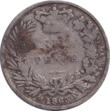 1863 SIXPENCE ( FAIR ) - Sixpence - Cambridgeshire Coins