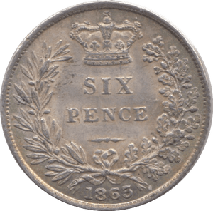 1863 SIXPENCE ( GEF ) - Sixpence - Cambridgeshire Coins