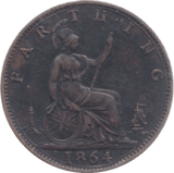 1864 FARTHING ( EF ) 23 - Farthing - Cambridgeshire Coins