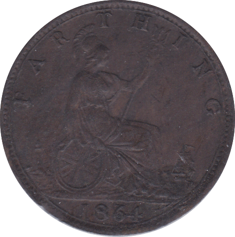 1864 FARTHING ( EF ) - Farthing - Cambridgeshire Coins