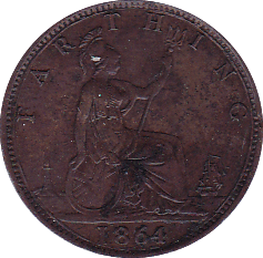 1864 FARTHING ( UNC ) - Farthing - Cambridgeshire Coins