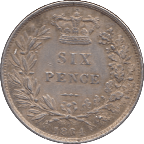 1864 SIXPENCE ( EF ) DIE 7 - Sixpence - Cambridgeshire Coins