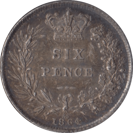 1864 SIXPENCE ( GVF ) DIE 30 - Sixpence - Cambridgeshire Coins