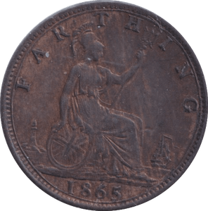 1865 FARTHING ( AUNC ) - Farthing - Cambridgeshire Coins