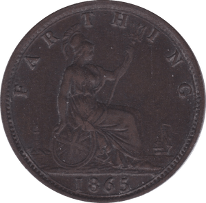 1865 FARTHING ( EF ) B - Farthing - Cambridgeshire Coins