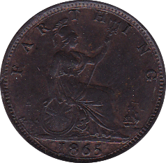 1865 FARTHING ( EF ) - Farthing - Cambridgeshire Coins