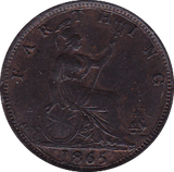 1865 FARTHING ( EF ) - Farthing - Cambridgeshire Coins