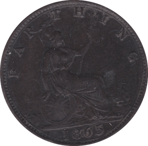 1865 FARTHING ( GVF ) - Farthing - Cambridgeshire Coins