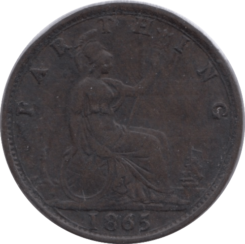 1865 FARTHING ( GVF ) - Farthing - Cambridgeshire Coins