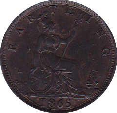 1865 FARTHING ( UNC ) - Farthing - Cambridgeshire Coins